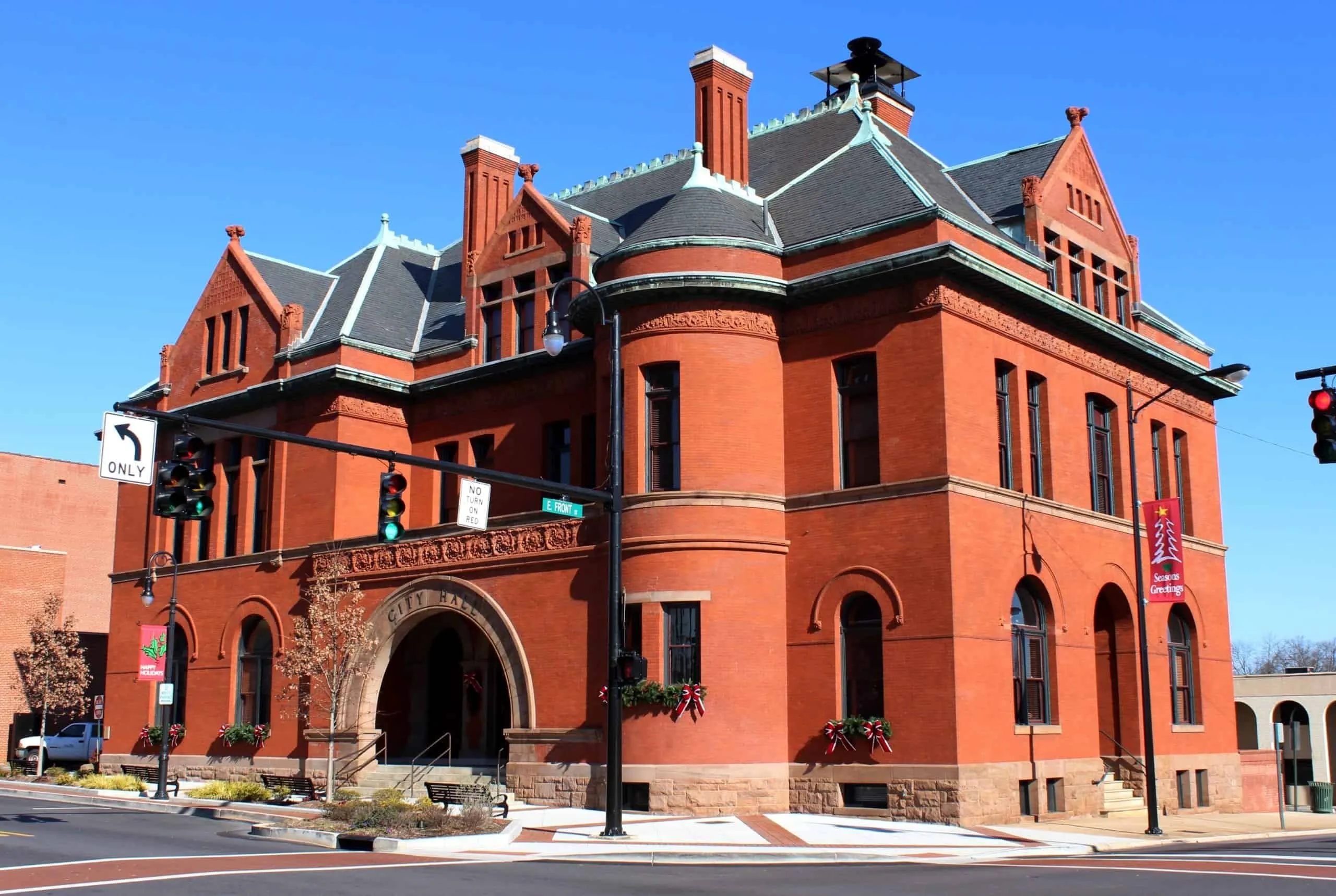 Statesville City Hall, a red brick landmark in the historic downtown district