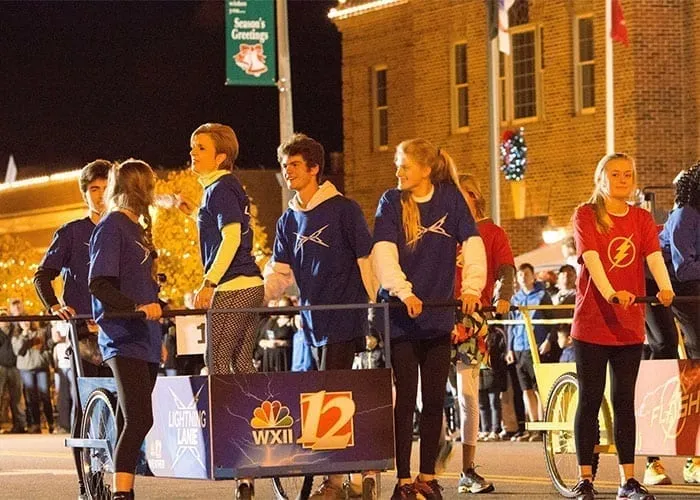 Mocksville NC Christmas Bed Race downtown event