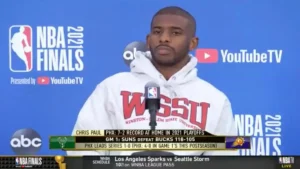 Why does Chris Paul wear Winston-Salem clothes at NBA Finals 2 Chris-Paul-winston-salem-nba finals