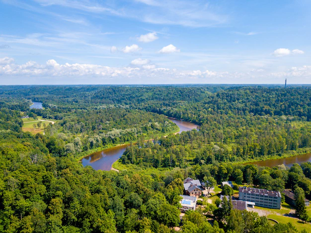 aerial shot gauja river sigulda latvia 181624 38987