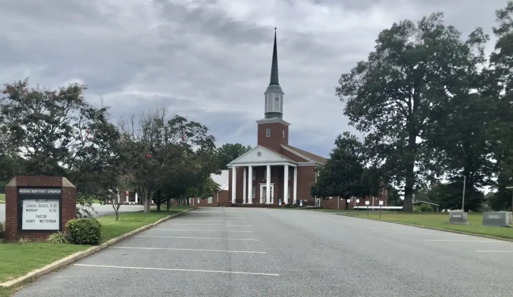 Homes and rural roadside setting in Reeds North Carolina