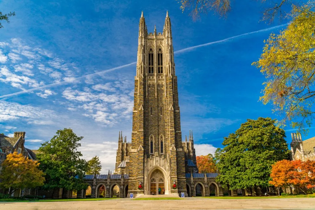 Duke University Chapel in Durham near Orange County home searches