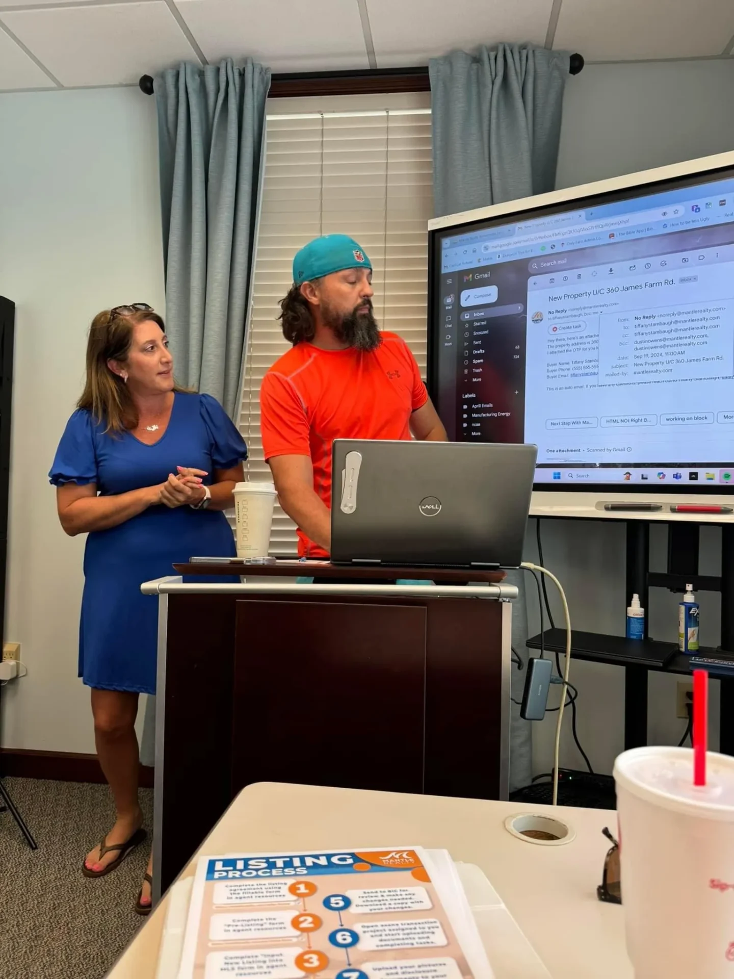 Dustin Owens and Blythe training new Mantle Realty agents in High Point NC