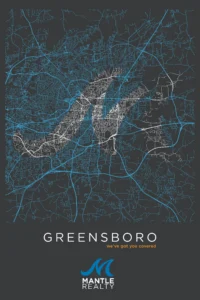 Greensboro map wall art