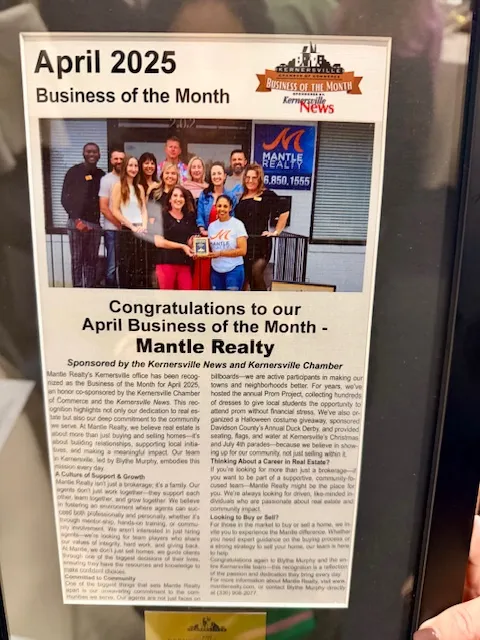 Mantle Realty recognized in Kernersville for local involvement