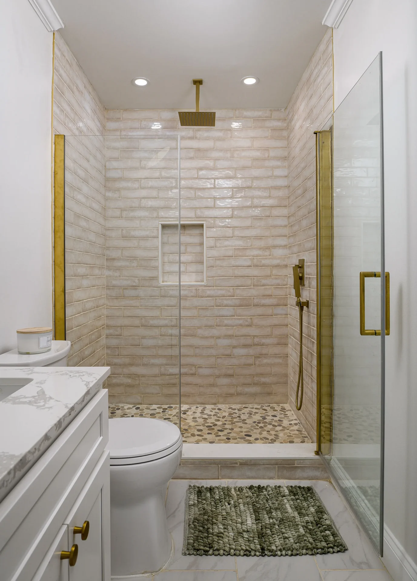 Professionally photographed bathroom in a Triad NC home showing clean surfaces and bright lighting