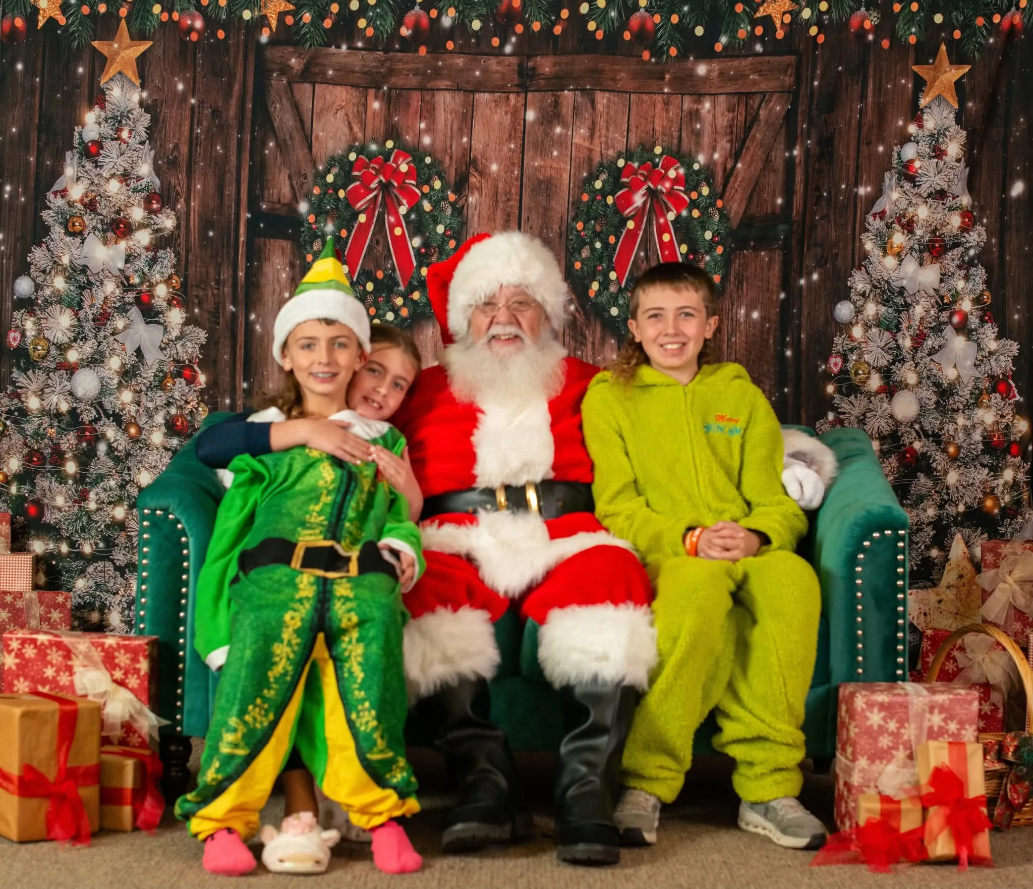 Santa photos at Pancakes and Pajamas event