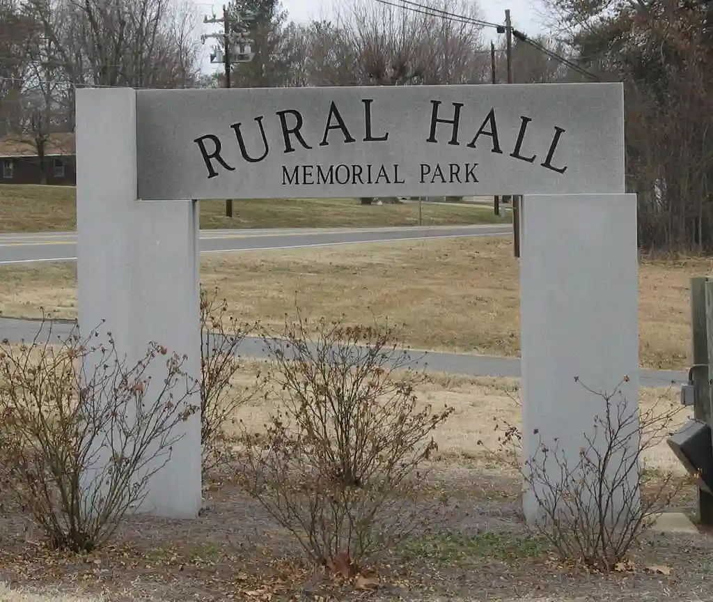 Rural Hall Memorial Park sign