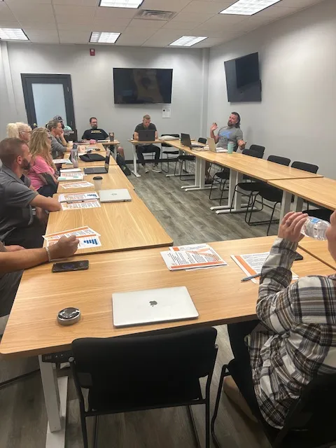 Tuesday morning training upstairs in the Mantle Realty High Point office