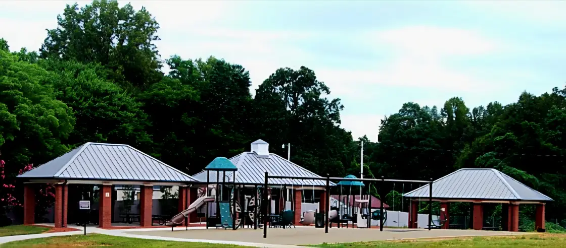 Playground and picnic shelters at Wallburg Town Park