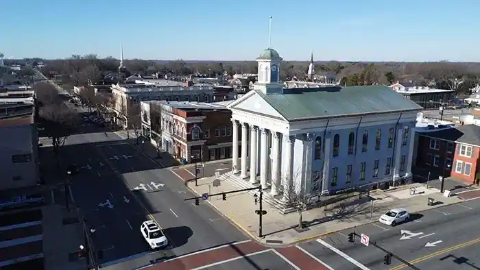 Aerial view of Lexington North Carolina
