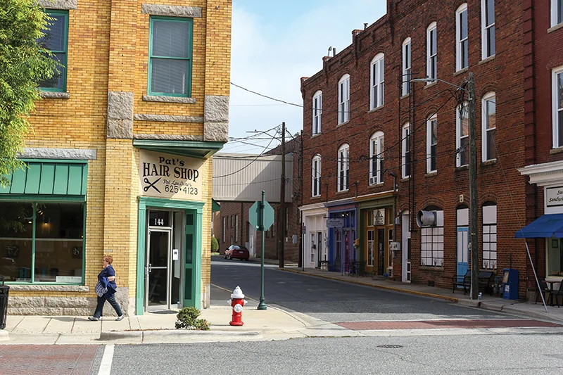 Downtown Asheboro arts district and streetscape