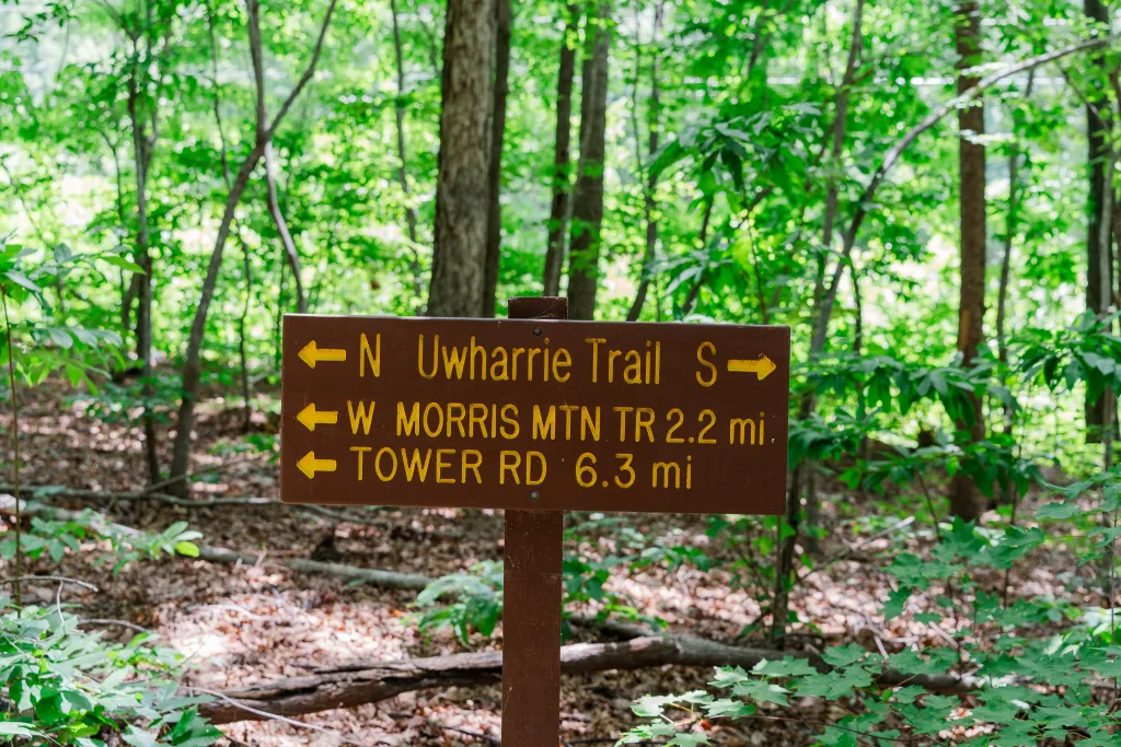 Uwharrie trail access near Asheboro and Randolph County North Carolina