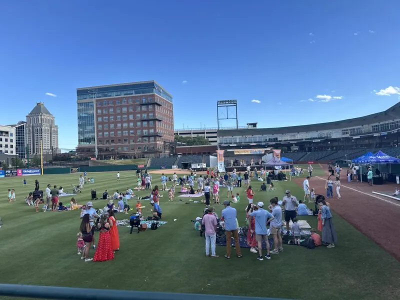 Outdoor live music crowd in Greensboro NC
