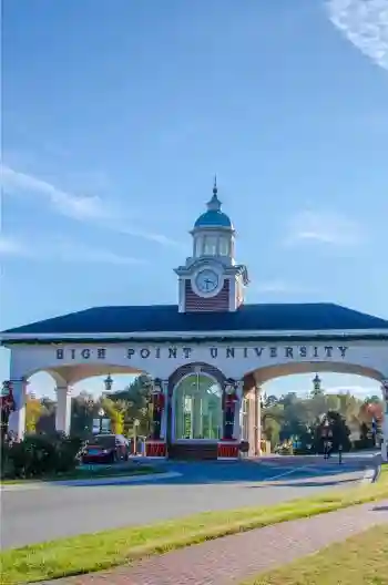High Point University entrance in High Point North Carolina