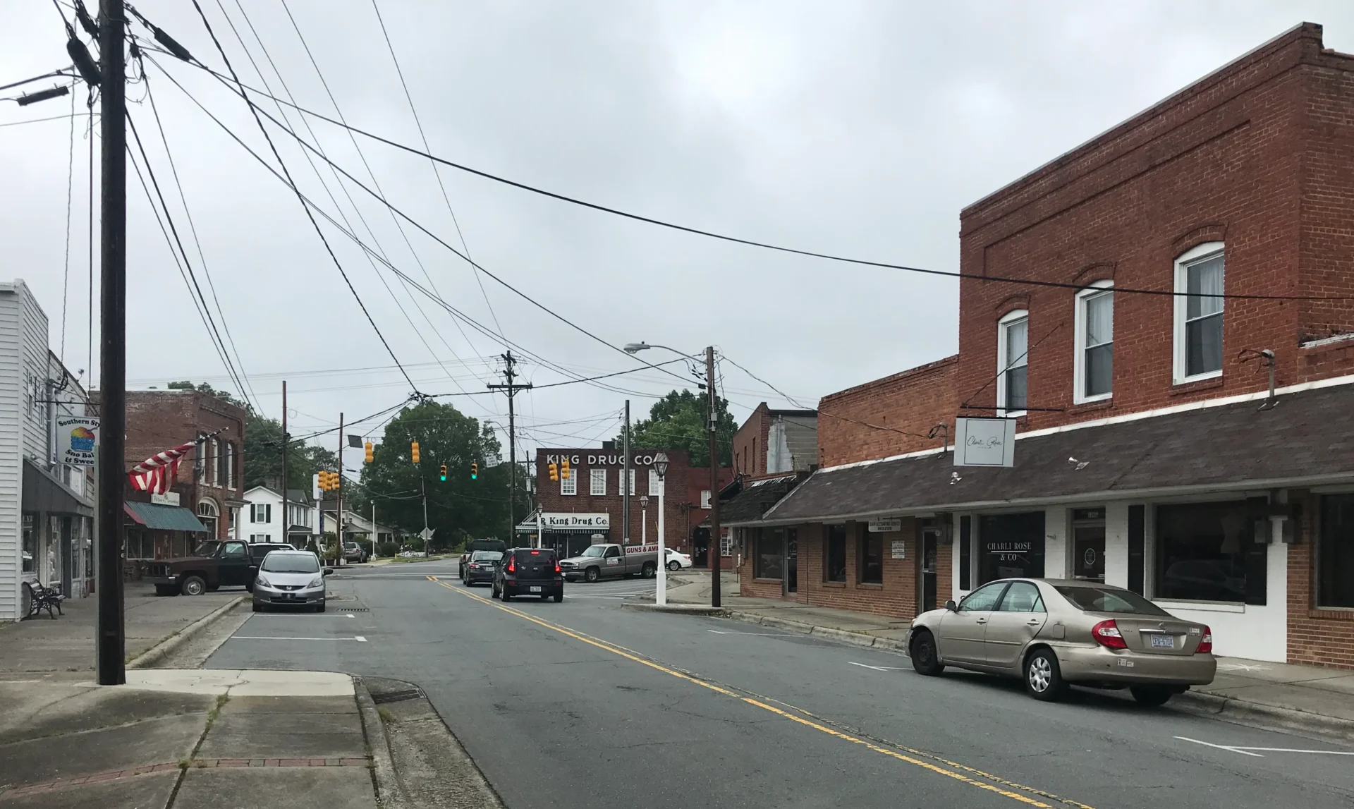 Downtown King North Carolina streetscape and local businesses