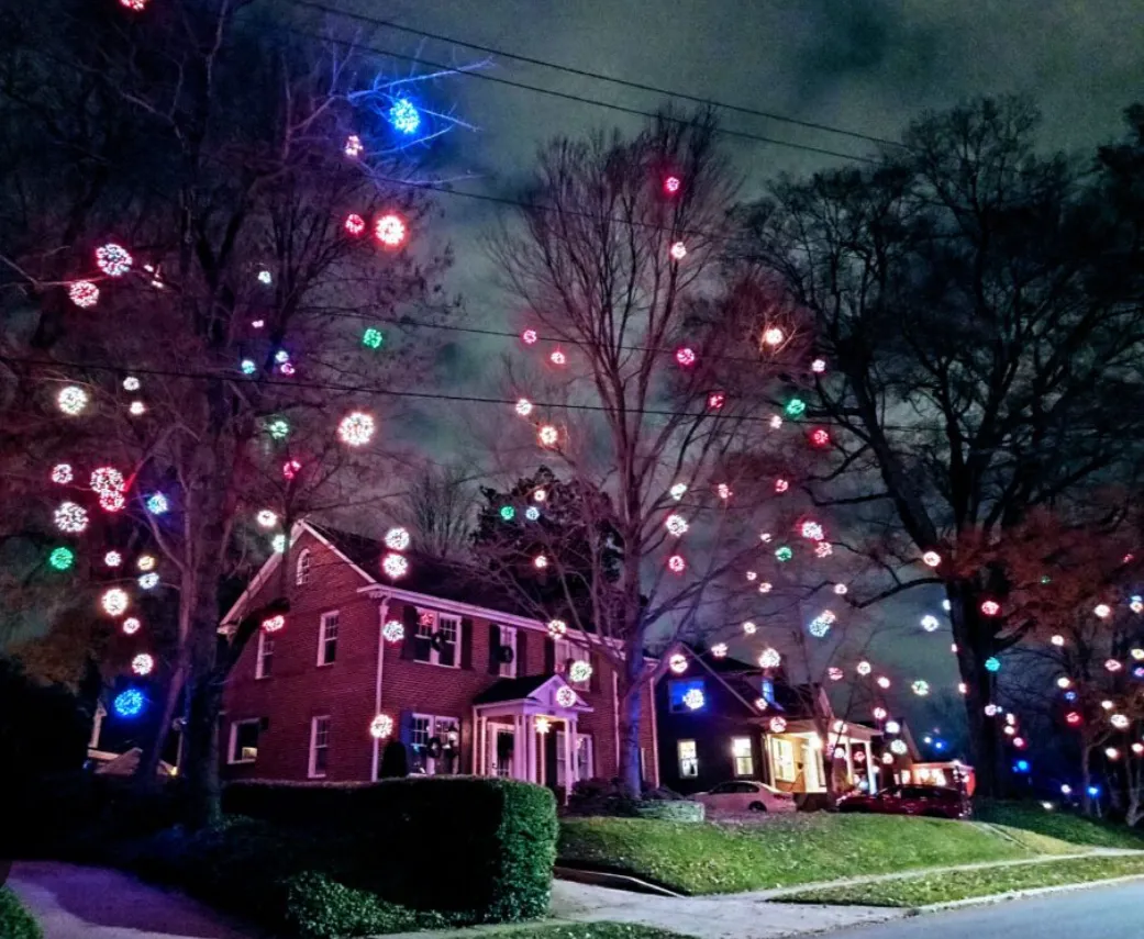 Lighting of the balls in Sunset Hills Greensboro
