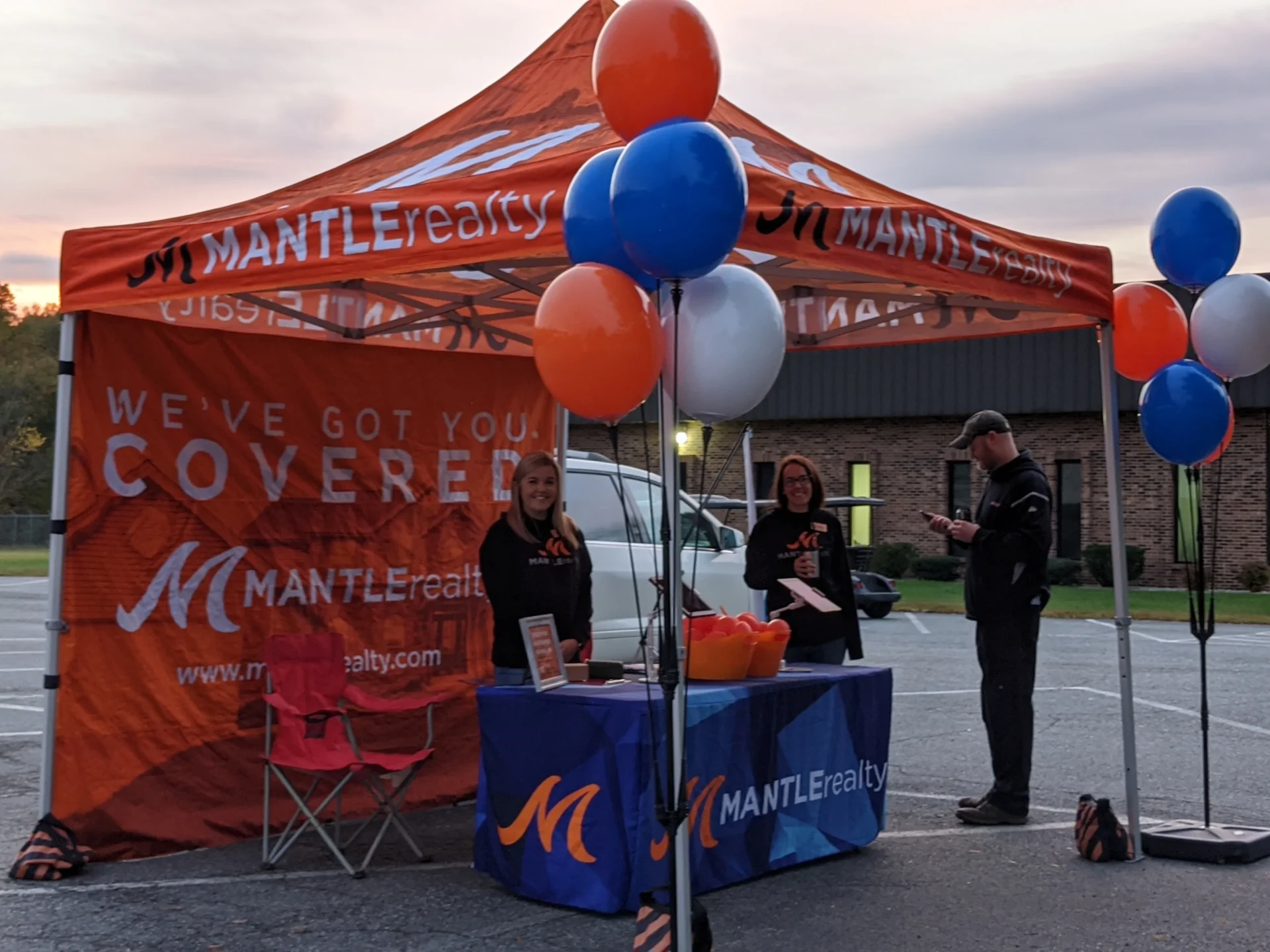 Mantle Realty tent set up at RCR in Welcome for community day