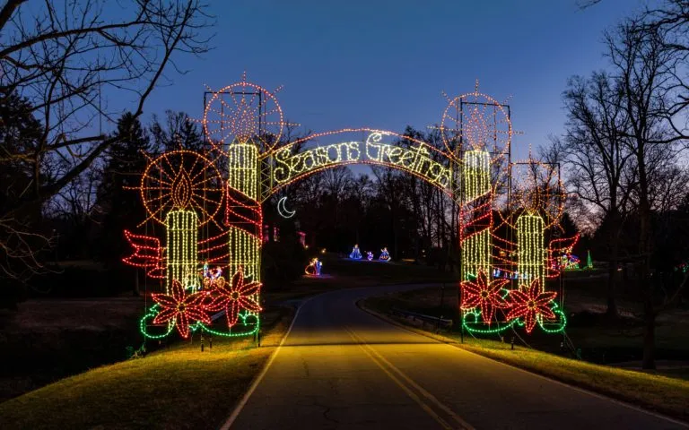 Tanglewood Christmas lights entrance Clemmons NC