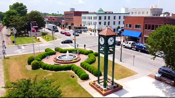Aerial view of downtown Thomasville NC