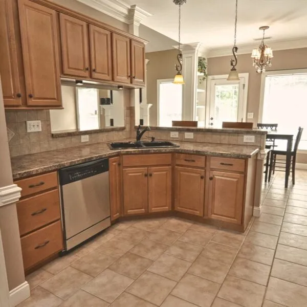 Bright professionally photographed kitchen in a Triad NC home with clean composition and natural lighting