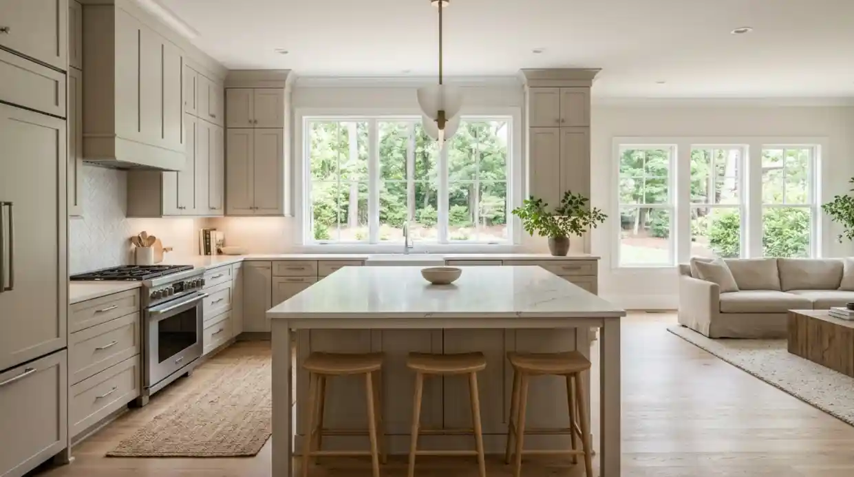 Open concept luxury kitchen — High Point NC interior craftsmanship and design