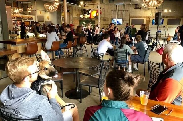Brewery interior crowd in Winston-Salem NC